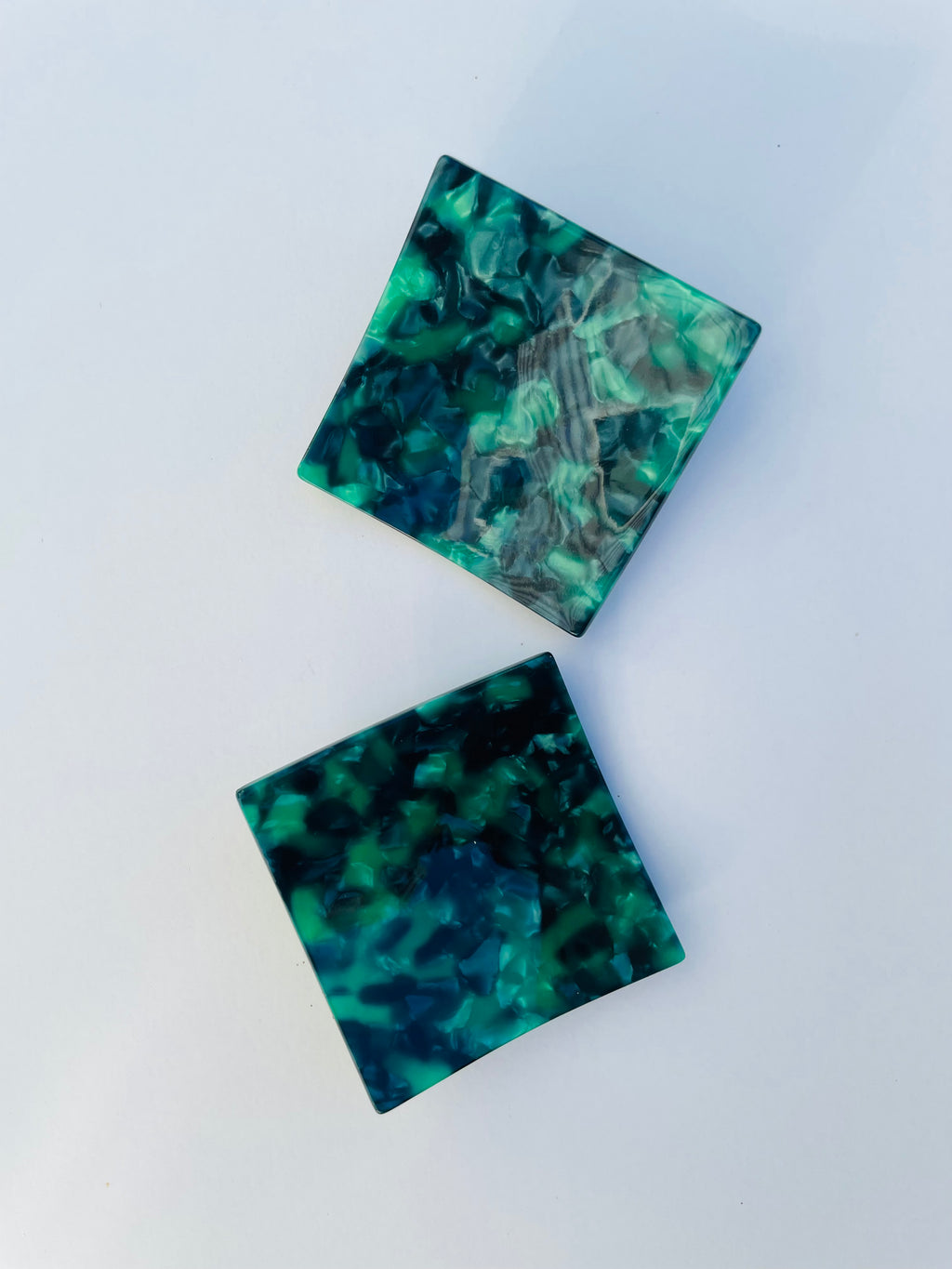 SQUARE ACETATE POST DROP EARRING