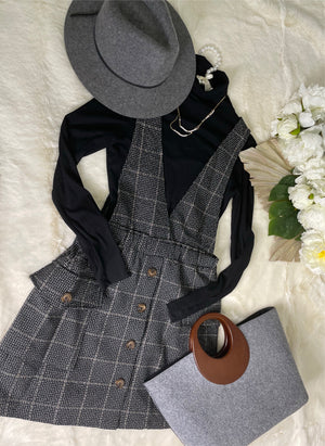 JACQUARD FABRIC WITH ELASTIC SIDE POCKETS DRESS