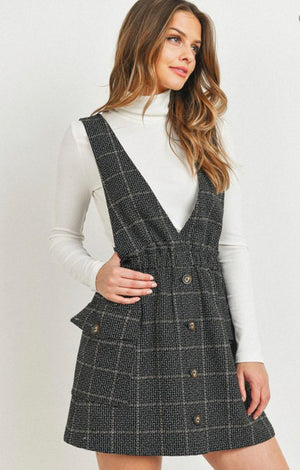JACQUARD FABRIC WITH ELASTIC SIDE POCKETS DRESS