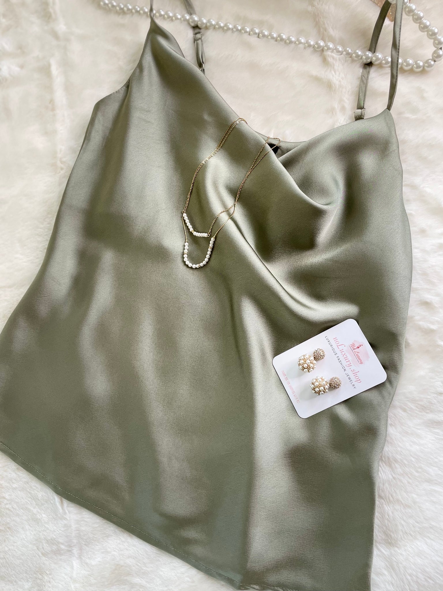 Satin Cowl Neck Cami