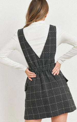 JACQUARD FABRIC WITH ELASTIC SIDE POCKETS DRESS