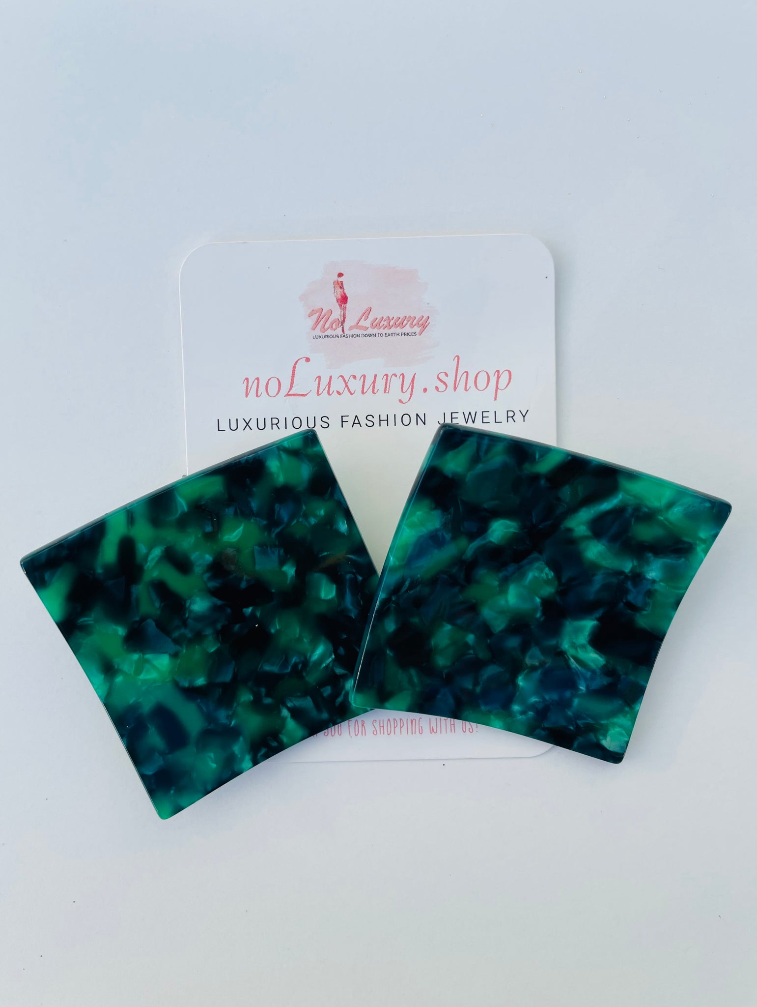 SQUARE ACETATE POST DROP EARRING