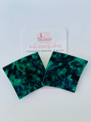 SQUARE ACETATE POST DROP EARRING