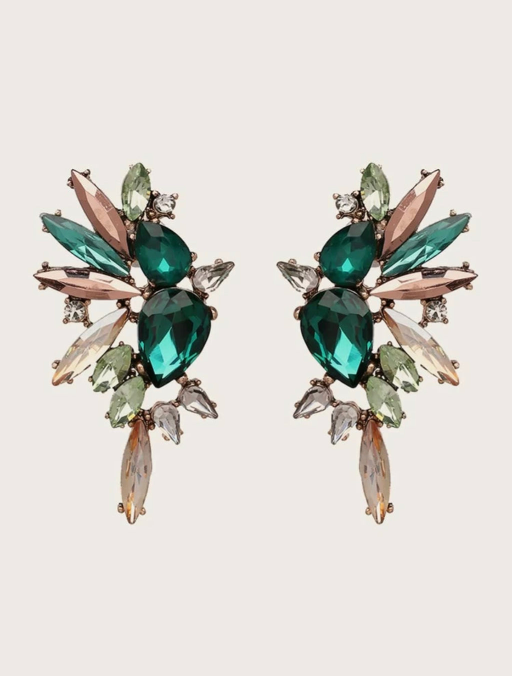 Green Statement Stud Earring 