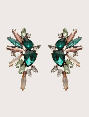 Green Statement Stud Earring 