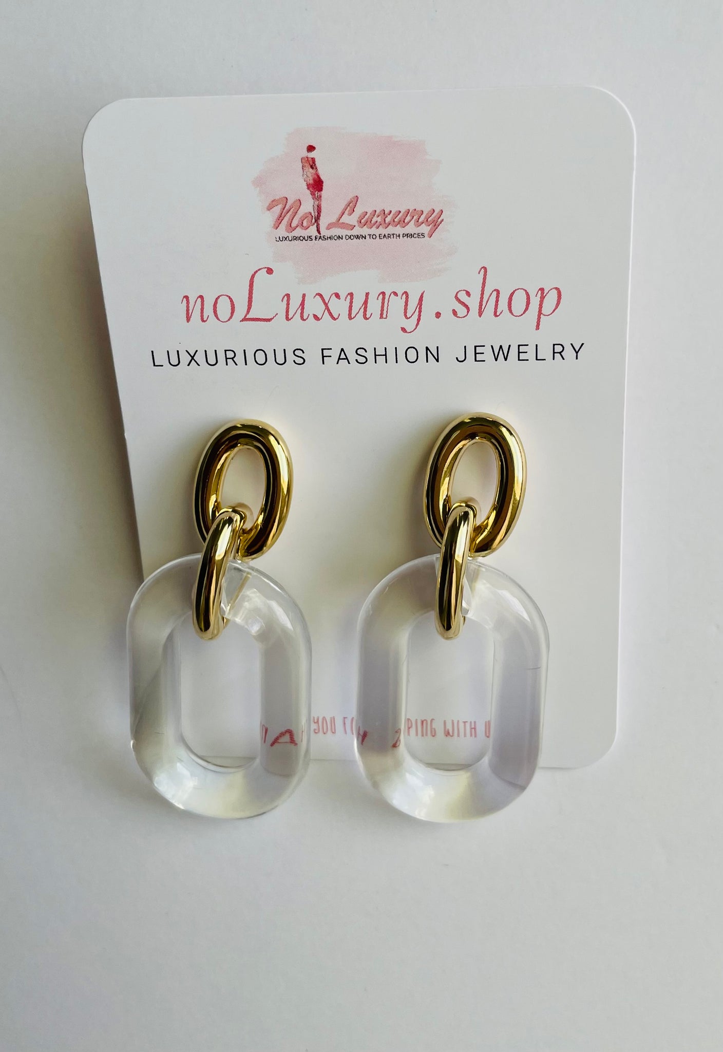 CLEAR OVAL EARRING